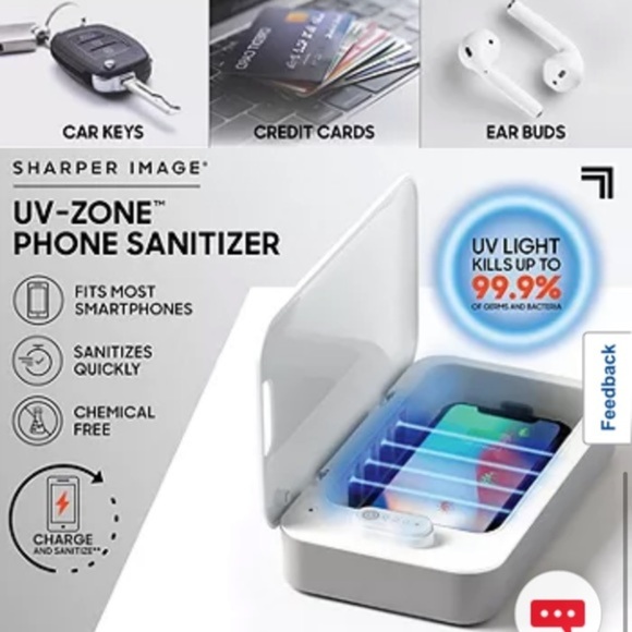 Sharper Image UV Zone Sanitizer $49.99 NEW IN BOX phone,Keys, great for skincare - Picture 8 of 8